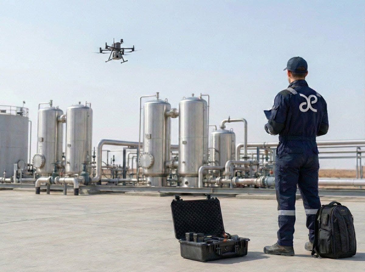 Operación de inspección con metano